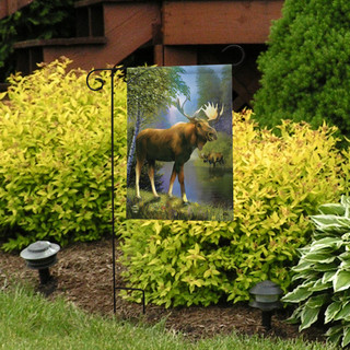 Wild Moose Summer Garden Flag