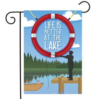 Better At The Lake Summer Garden Flag