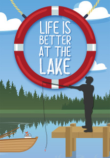 Better At The Lake Summer Garden Flag