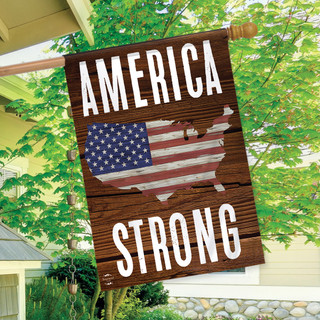 America Strong Patriotic Double-Sided House Flag