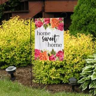 Briarwood Lane small printed garden flag with colorful floral design and home sweet home text.