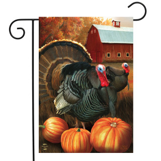 Autumn Turkeys Garden Flag