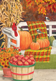 Autumn Picnic Scene House Flag