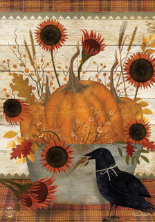 Primitive Pumpkins Autumn House Flag
