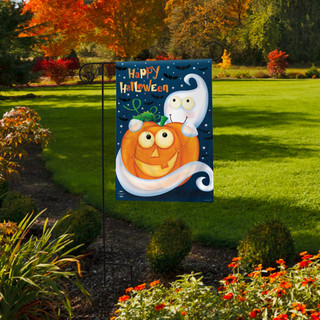 Halloween Haunts Ghost Garden Flag