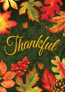 Thankful Leaves Autumn Garden Flag