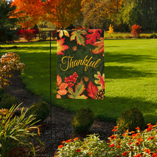 Thankful Leaves Autumn Garden Flag
