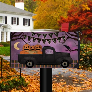 Halloween Truck Primitive Large / Oversized Mailbox Cover