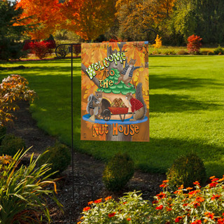 Welcome Fall Nuthouse Garden Flag