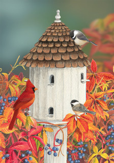 Birds of Autumn Garden Flag