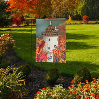 Birds of Autumn Garden Flag