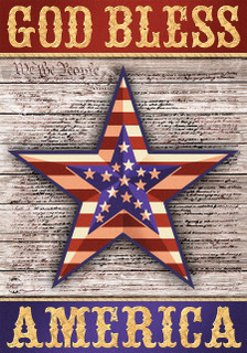 Briarwood Lane God Bless America star flag, patriotic USA design with red, white, and blue stars.