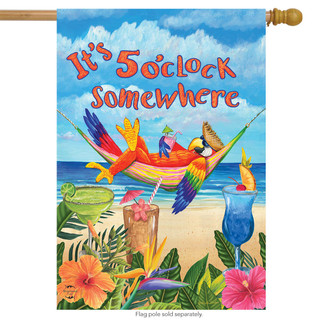 5 O'clock Parrot Summer House Flag