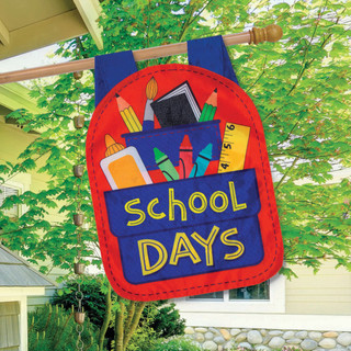 School Days Fall Applique House Flag