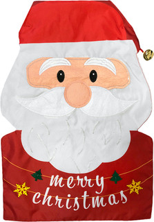 Merry Christmas Santa Applique House Flag