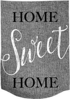 Briarwood Lane Home Sweet Home burlap house flag, rustic printed decorative banner for porch display.