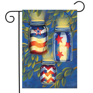 Briarwood Lane Patriotic Luminaries Summer Garden Flag with American stars and stripes in red, white, blue.