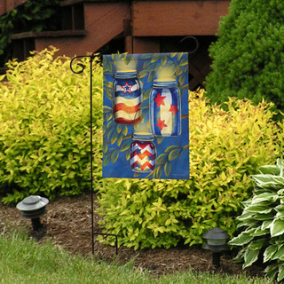 Briarwood Lane Patriotic Luminaries Summer Garden Flag with American stars and stripes design in red, white, blue.