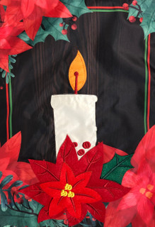 Poinsettia Candle Christmas Applique Garden Flag