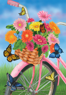 Spring Bike House Flag