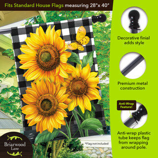 Briarwood Lane 57" black metal flag pole for house flags and accessories outdoor hardware.