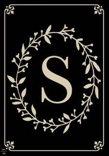 Briarwood Lane Classic Monogram Letter S Garden Flag with elegant black and beige refined design.