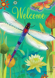 Dragonfly Dream Spring Garden Flag
