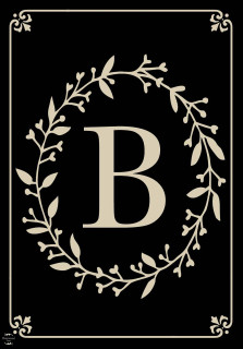 Briarwood Lane Classic Monogram Letter B decorative house flag with elegant black and beige design.