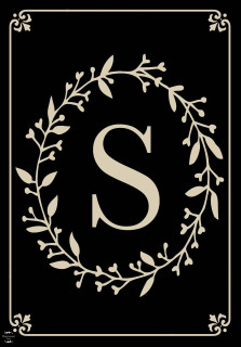Briarwood Lane Classic Monogram Letter S double-sided house flag in refined, elegant black with beige design.