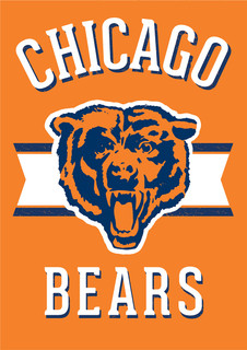 Briarwood Lane Chicago Bears licensed NFL garden flag with orange, white, and blue colors.