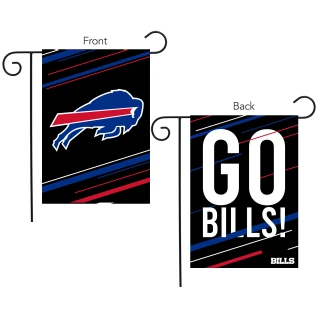 Briarwood Lane Buffalo Bills Go Bills NFL licensed garden flag with red, white and blue stripes.