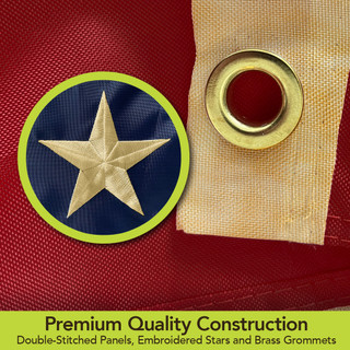 Briarwood Lane tea-stained patriotic bunting with aged american flag design and antiqued gold star details.