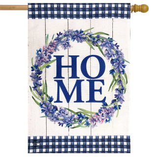 Lavender Home Burlap Spring House Flag