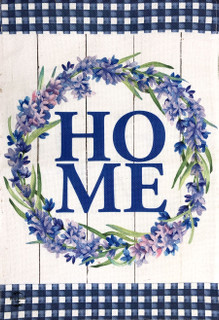 Lavender Home Burlap Spring House Flag