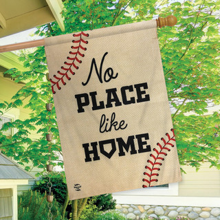 Briarwood Lane No Place Like Home Baseball Burlap House Flag, colorful sports team decorative lawn display.