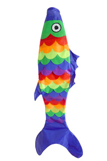 Briarwood Lane Fish Windsock Blue Tail with colorful scales and wind twist design for everyday use.