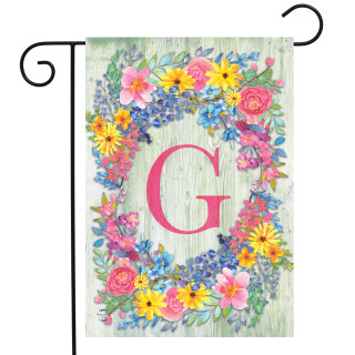 Spring Monogram Letter G Garden Flag