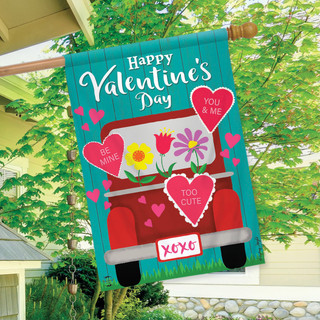 Happy Valentine's Pickup House Flag