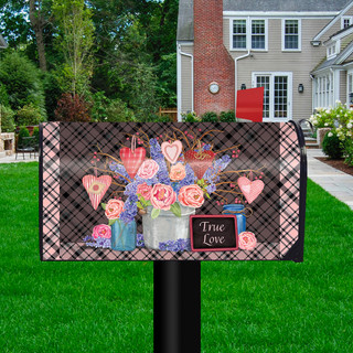 Flowers and Hearts Valentine's Day Mailbox Cover