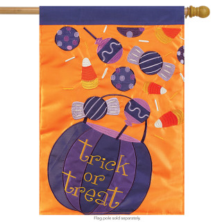 Halloween Candy Applique House Flag