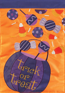 Halloween Candy Applique House Flag