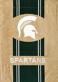 Michigan State Spartans NCAA Burlap Garden Flag