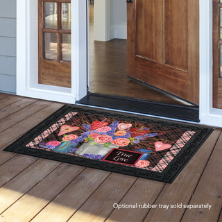 Flowers and Hearts Valentine's Day Doormat