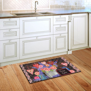 Flowers and Hearts Valentine's Day Doormat