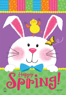 Happy Spring Rabbit Easter Garden Flag