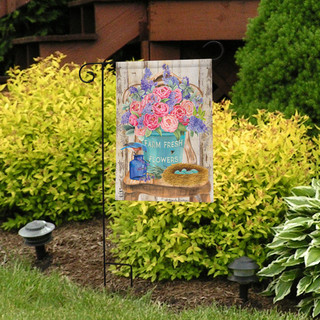 Farm Fresh Peonies Spring Garden Flag