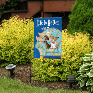 Life Is Better With Dogs Garden Flag
