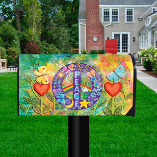 Peace Floral Mailbox Cover