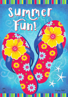 Summer Fun Flip Flops Garden Flag