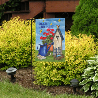 Bless This Nest Floral Spring Garden Flag